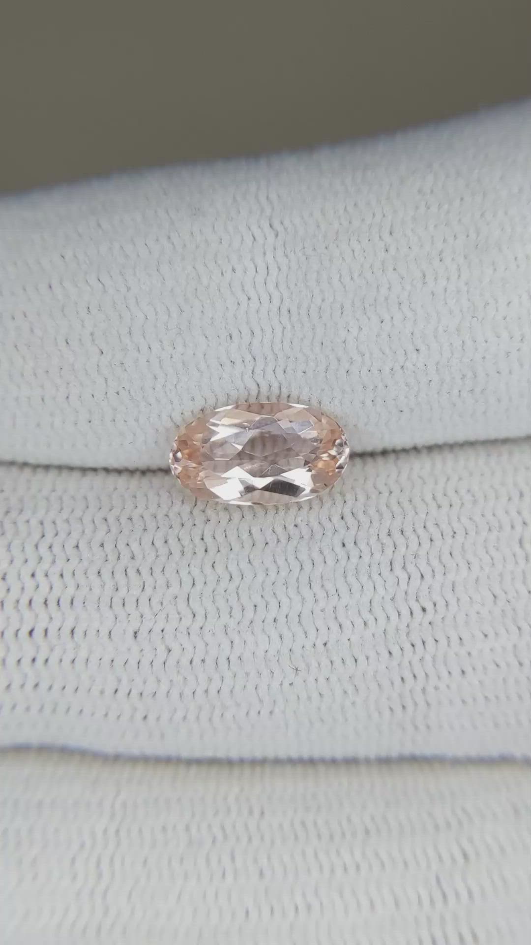 1.23 Ct. Morganite from Brazil Size Video