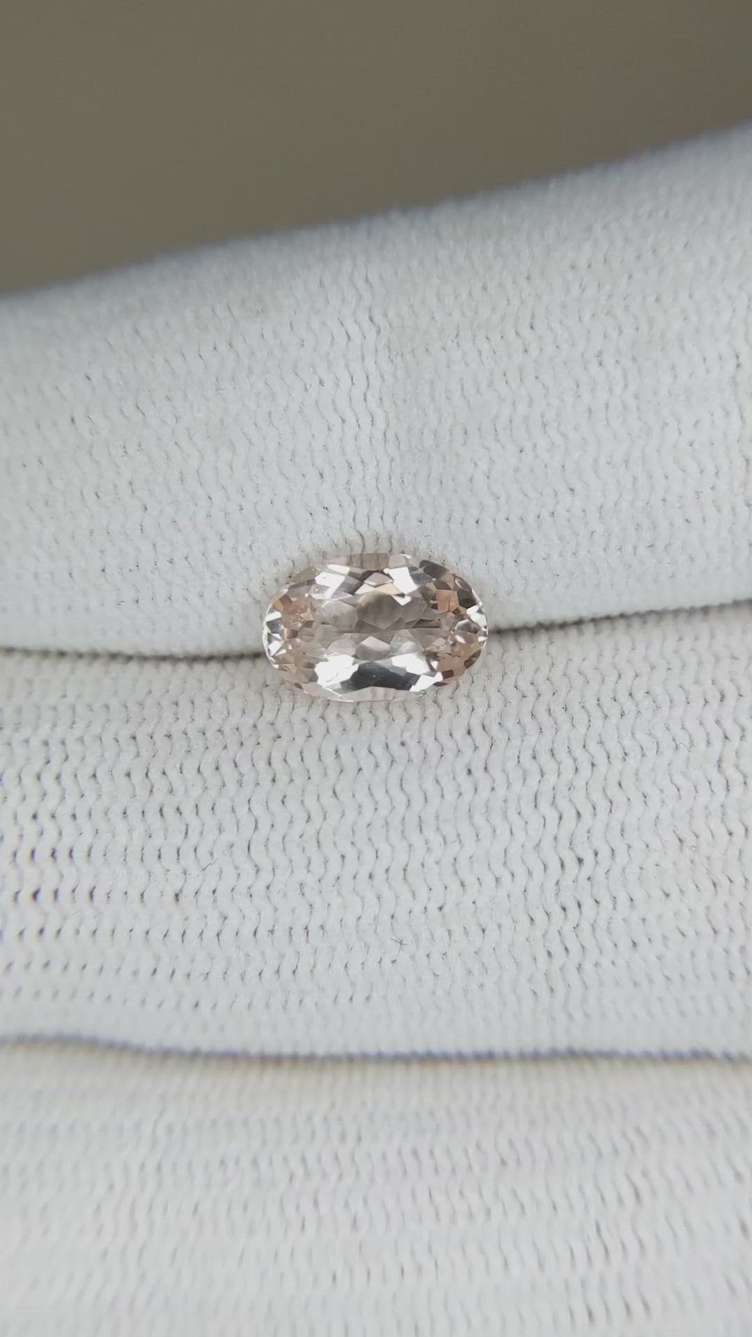 1.24 Ct. Morganite from Brazil Size Video