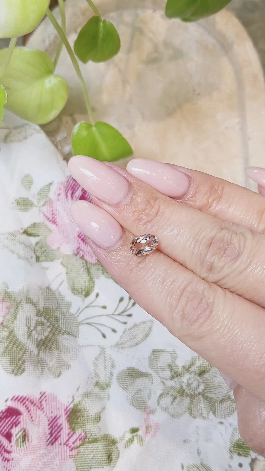 1.24 Ct. Morganite from Brazil Size Video
