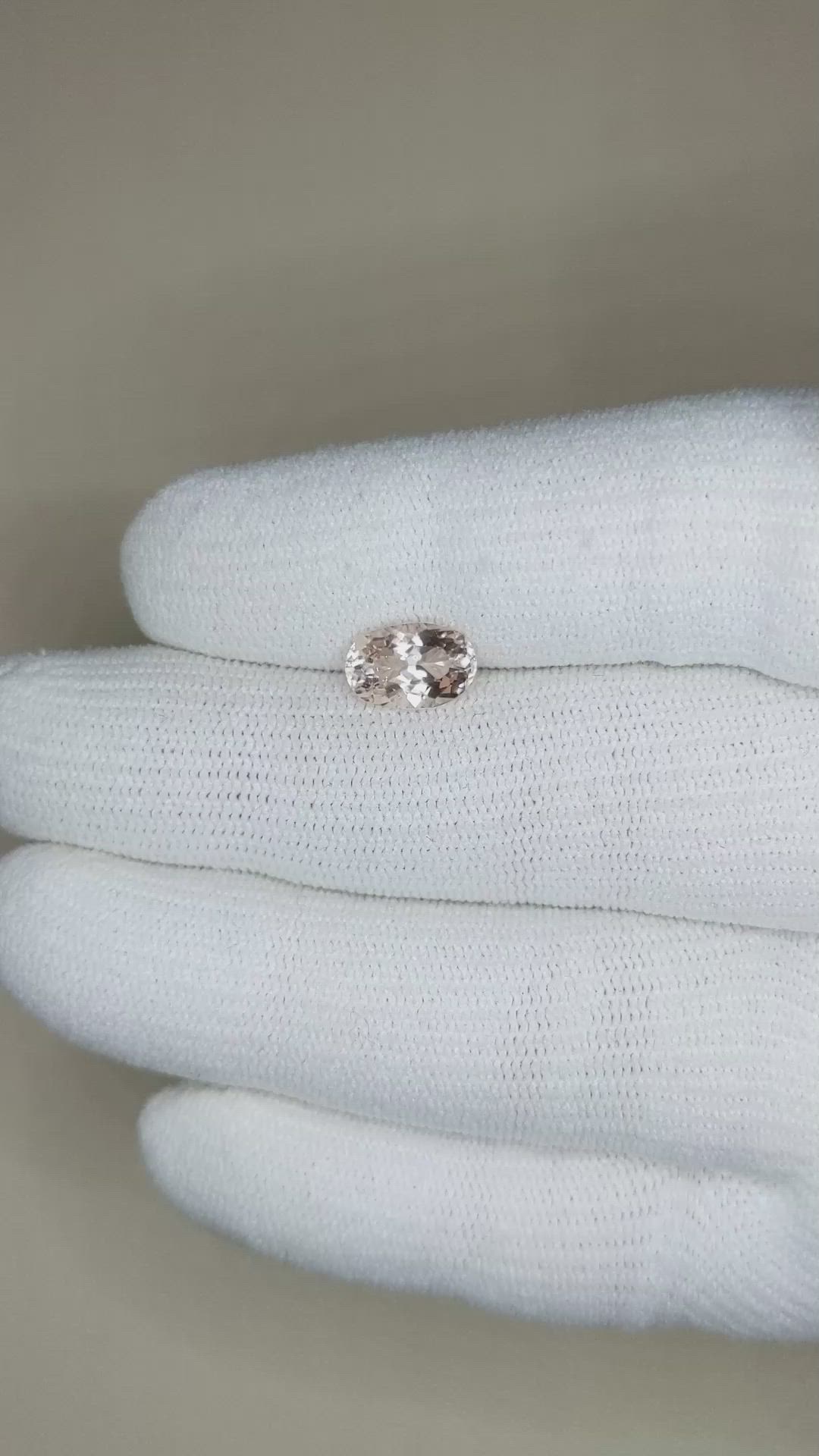 1.43 Ct. Morganite from Brazil Size Video