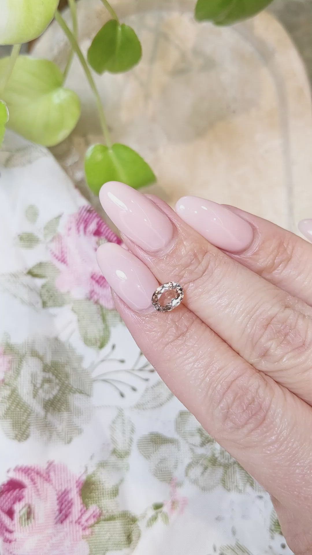 1.10 Ct. Morganite from Brazil Size Video