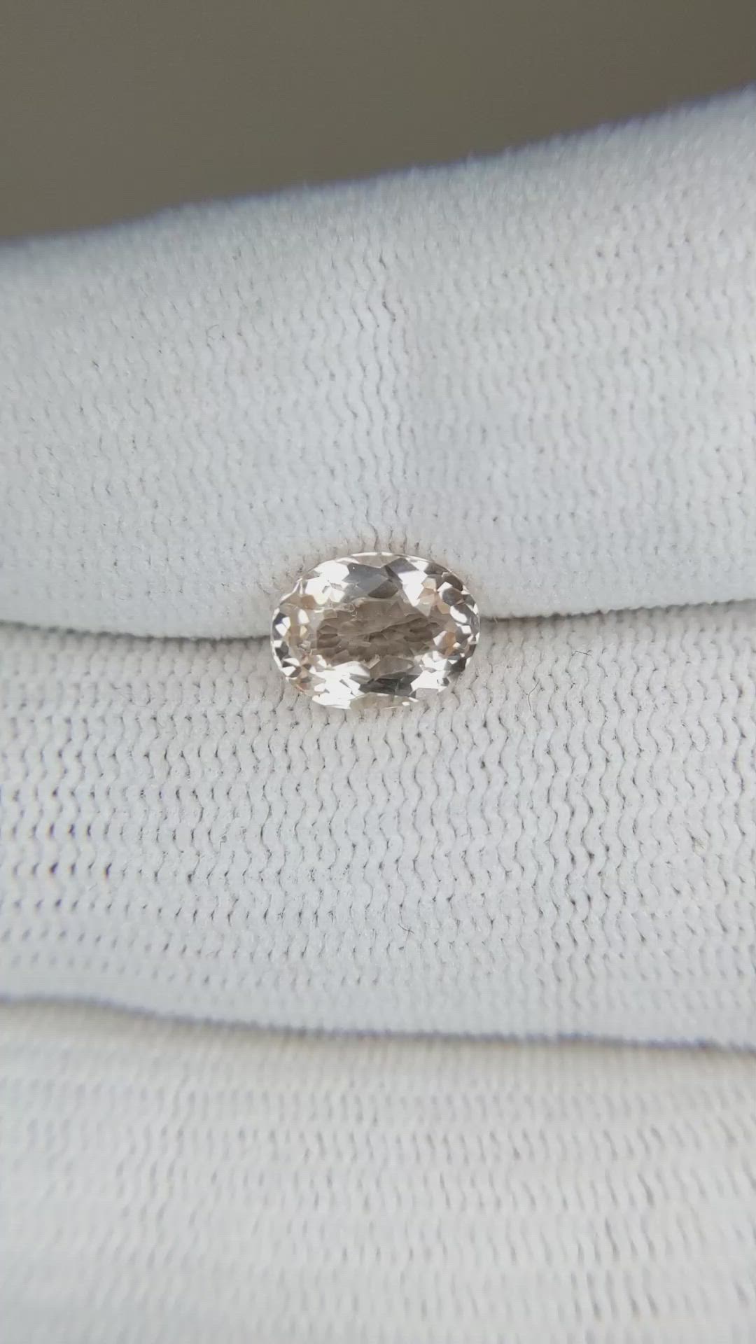 1.10 Ct. Morganite from Brazil Size Video