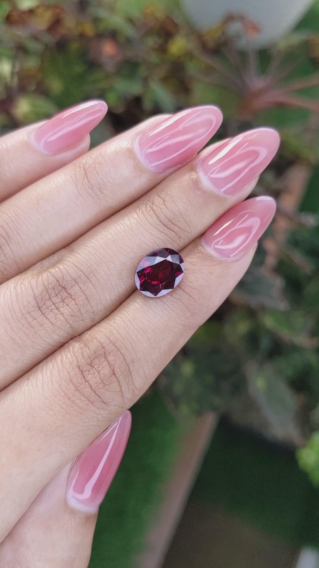 3.67 Ct. Rhodolite Garnet from Ceylon (Sri Lanka) Size Video
