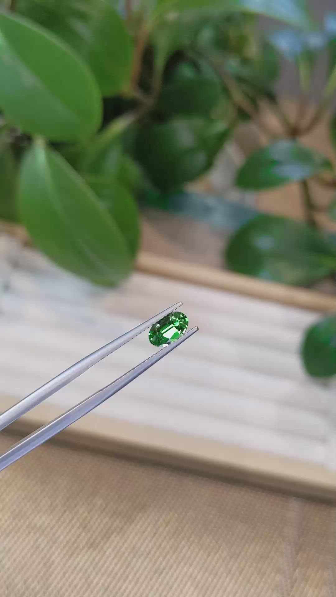1.12 Ct. Tsavorite Garnet from Tanzania Size Video
