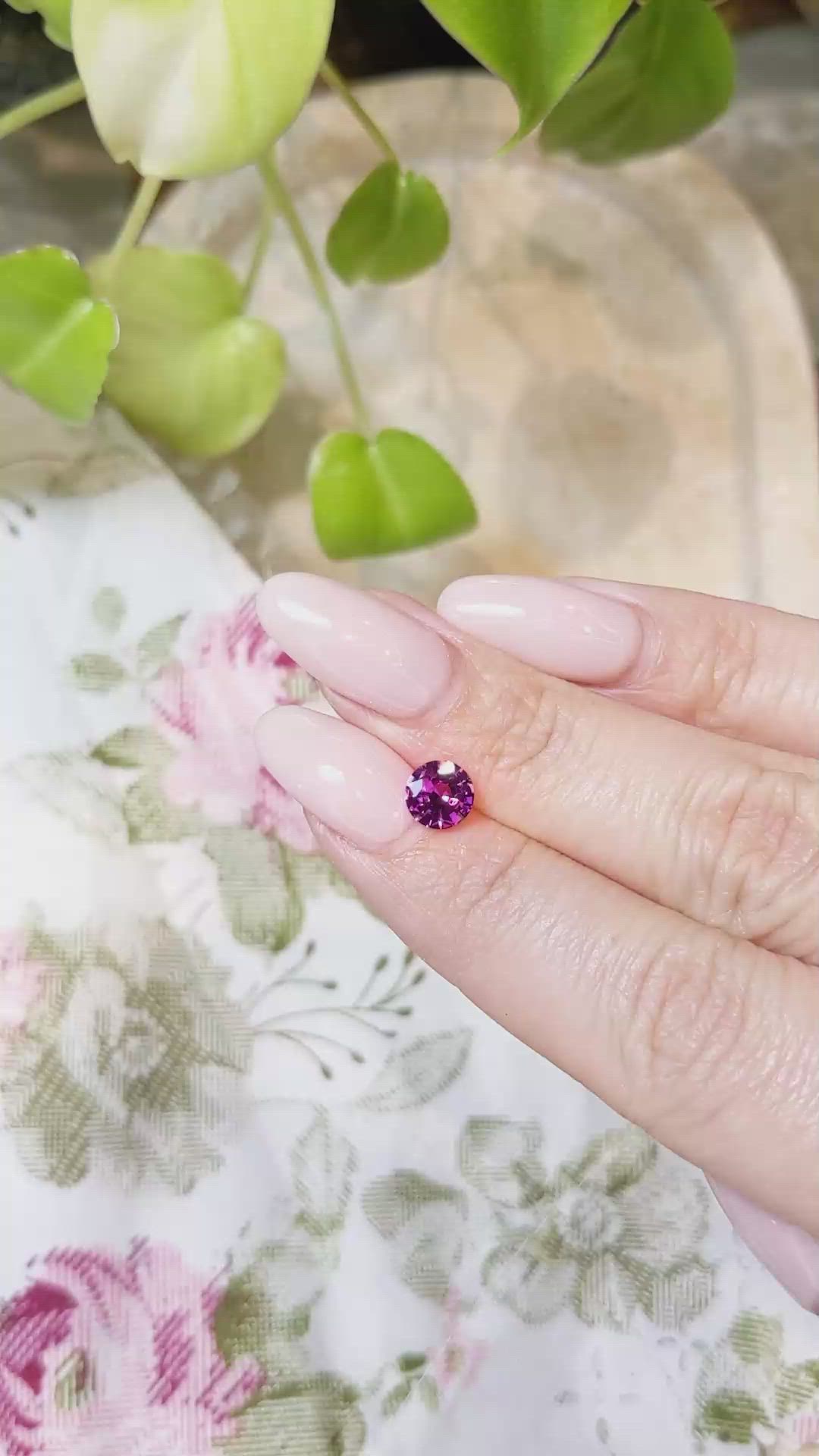 0.98 Ct. Rhodolite Garnet from Tanzania Size Video