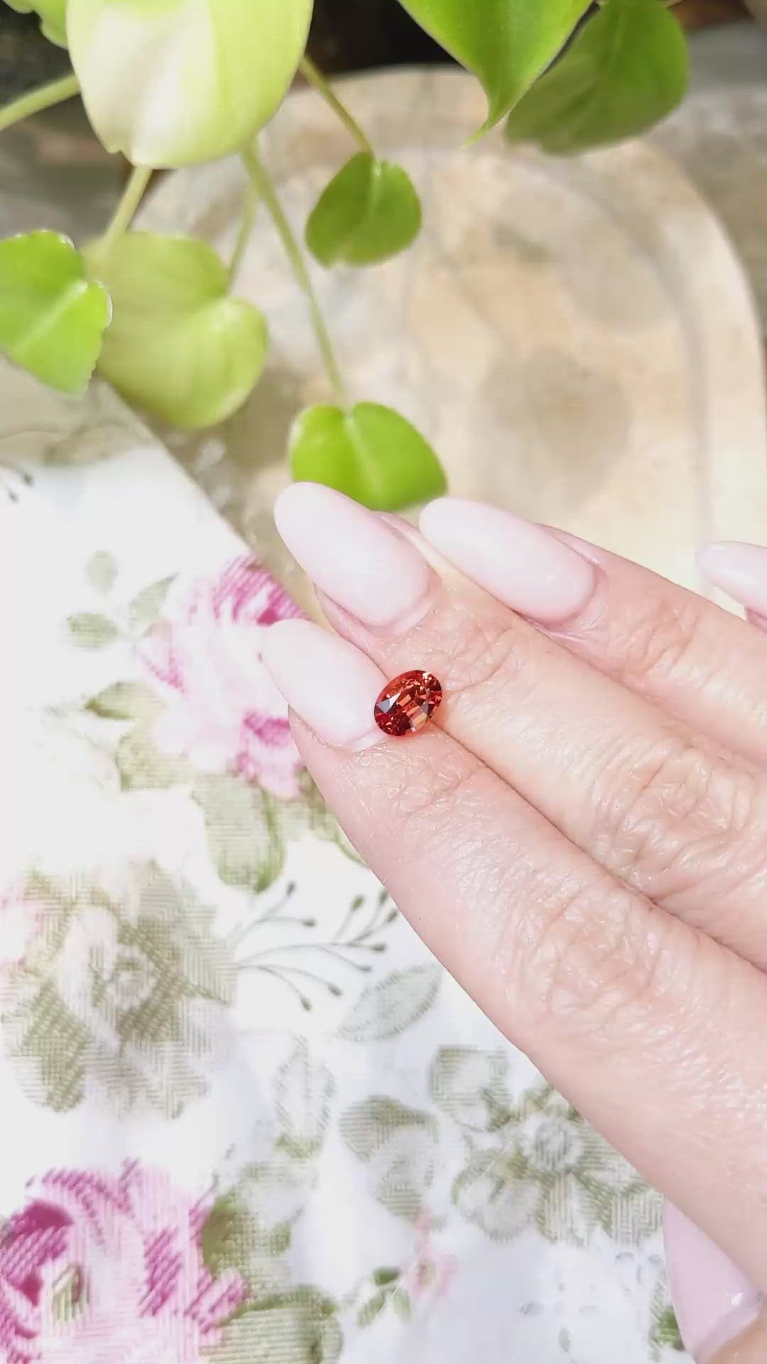 1.36 Ct. Malaya Garnet from Tanzania Size Video