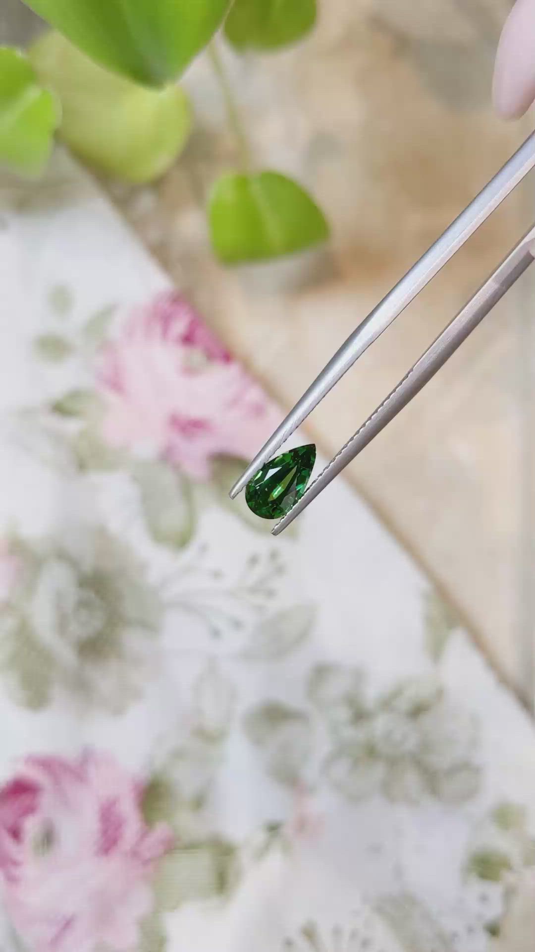 1.12 Ct. Tsavorite Garnet from Tanzania Size Video