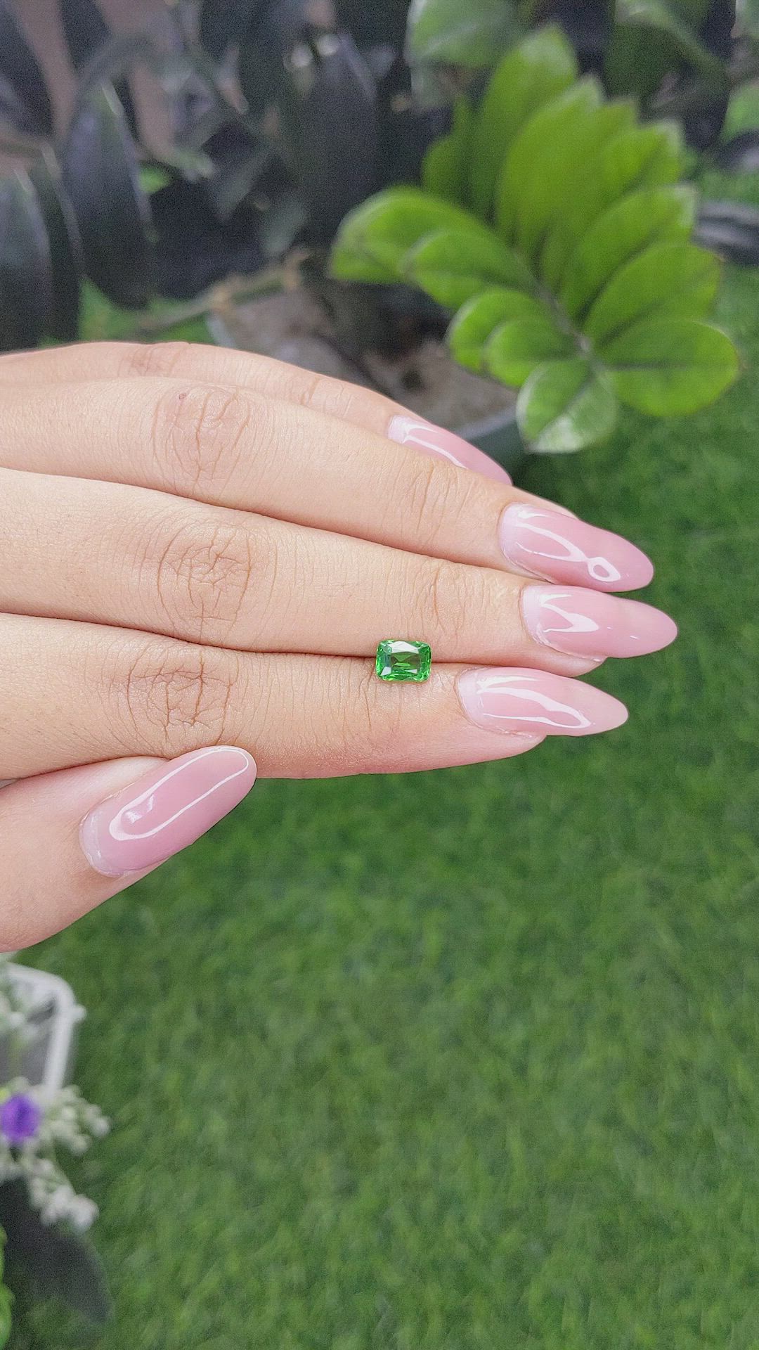 0.56 Ct. Tsavorite Garnet from Kenya Size Video