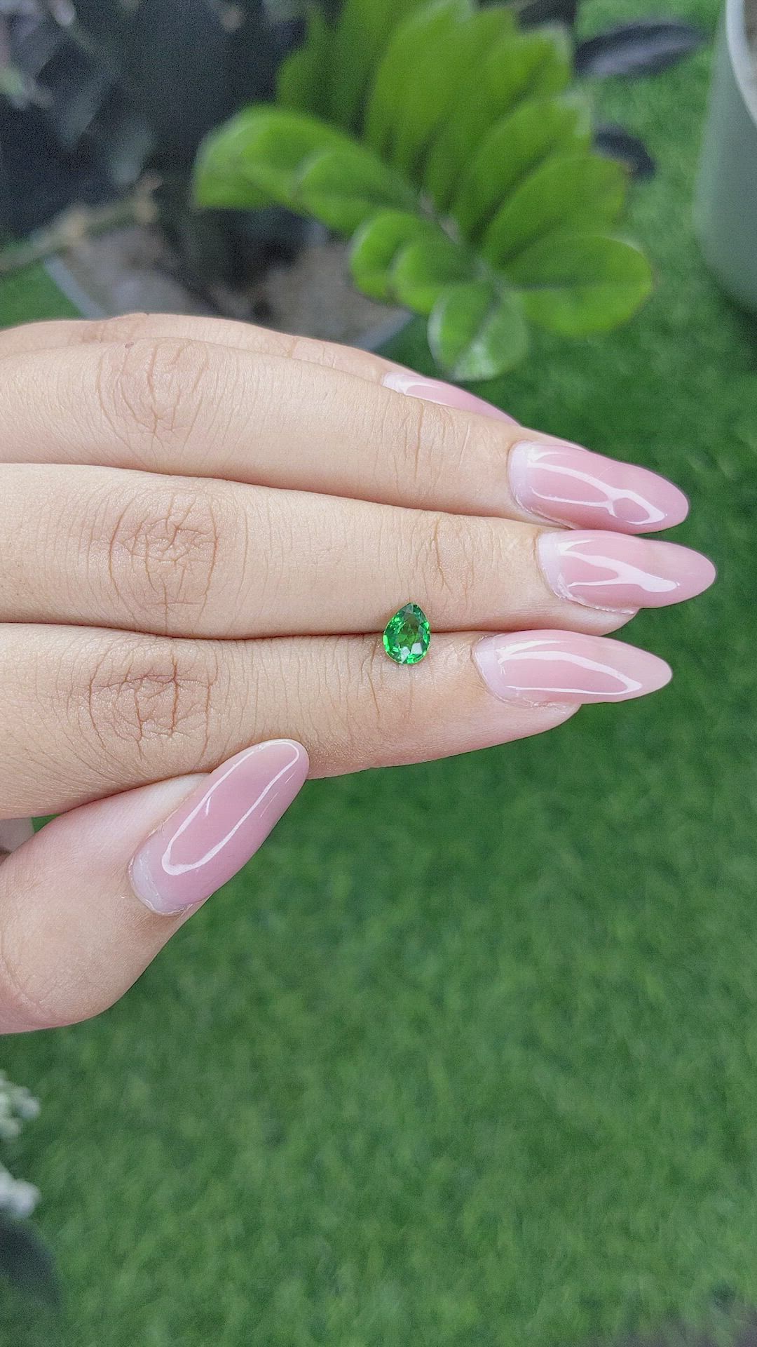 0.51 Ct. Tsavorite Garnet from Kenya Size Video