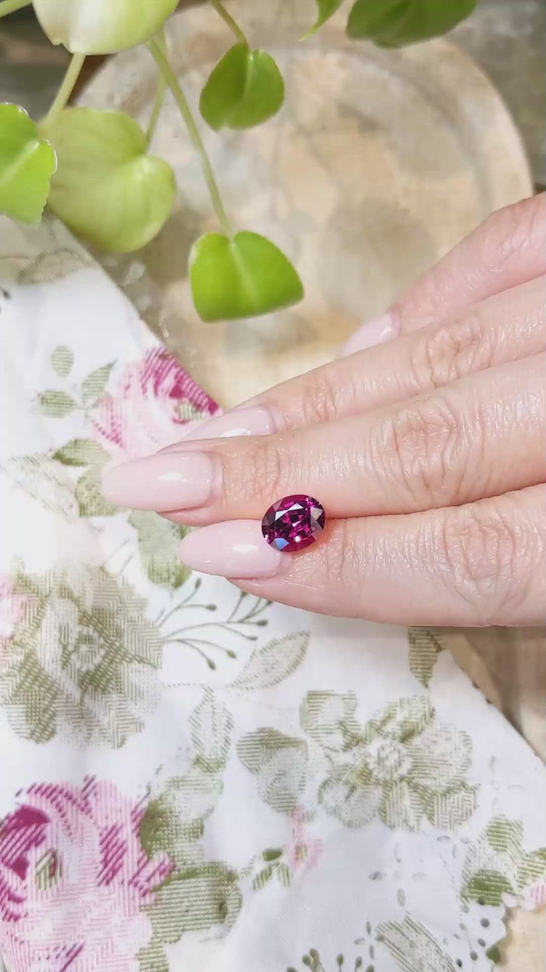 3.84 Ct. Rhodolite Garnet from Tanzania Size Video