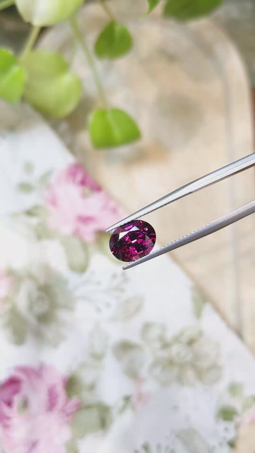 3.84 Ct. Rhodolite Garnet from Tanzania Size Video