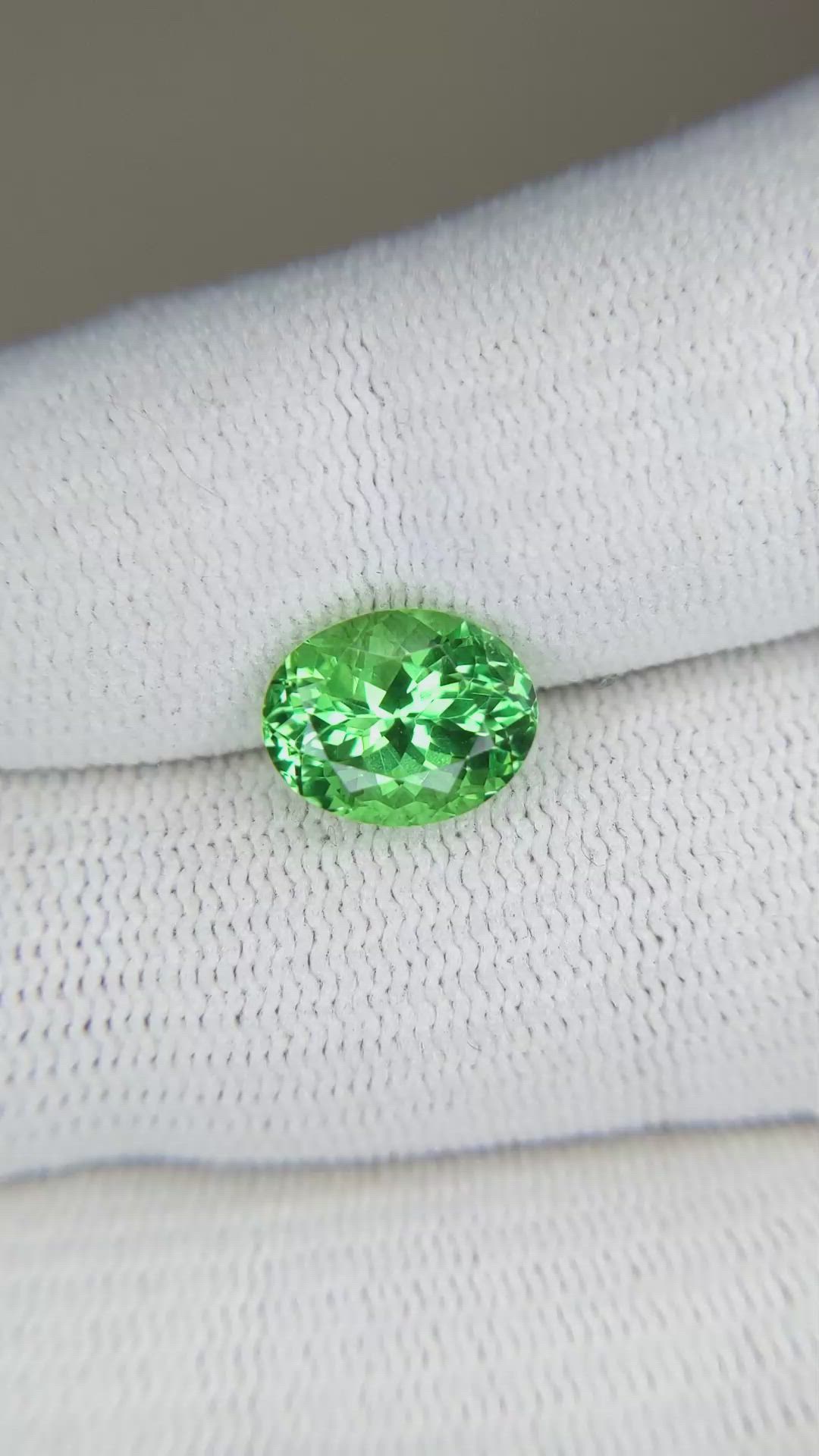 3.11 Ct. Tsavorite Garnet from Tanzania Size Video