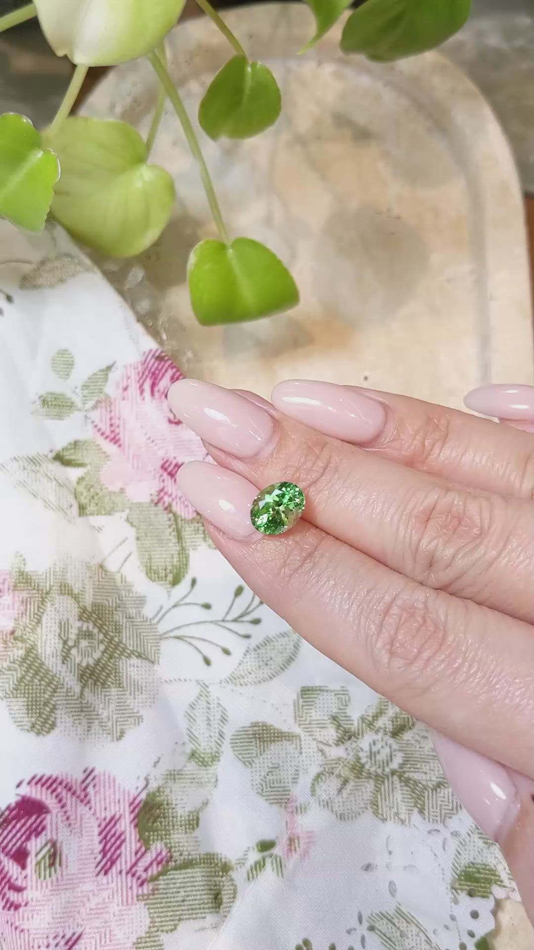 3.11 Ct. Tsavorite Garnet from Tanzania Size Video