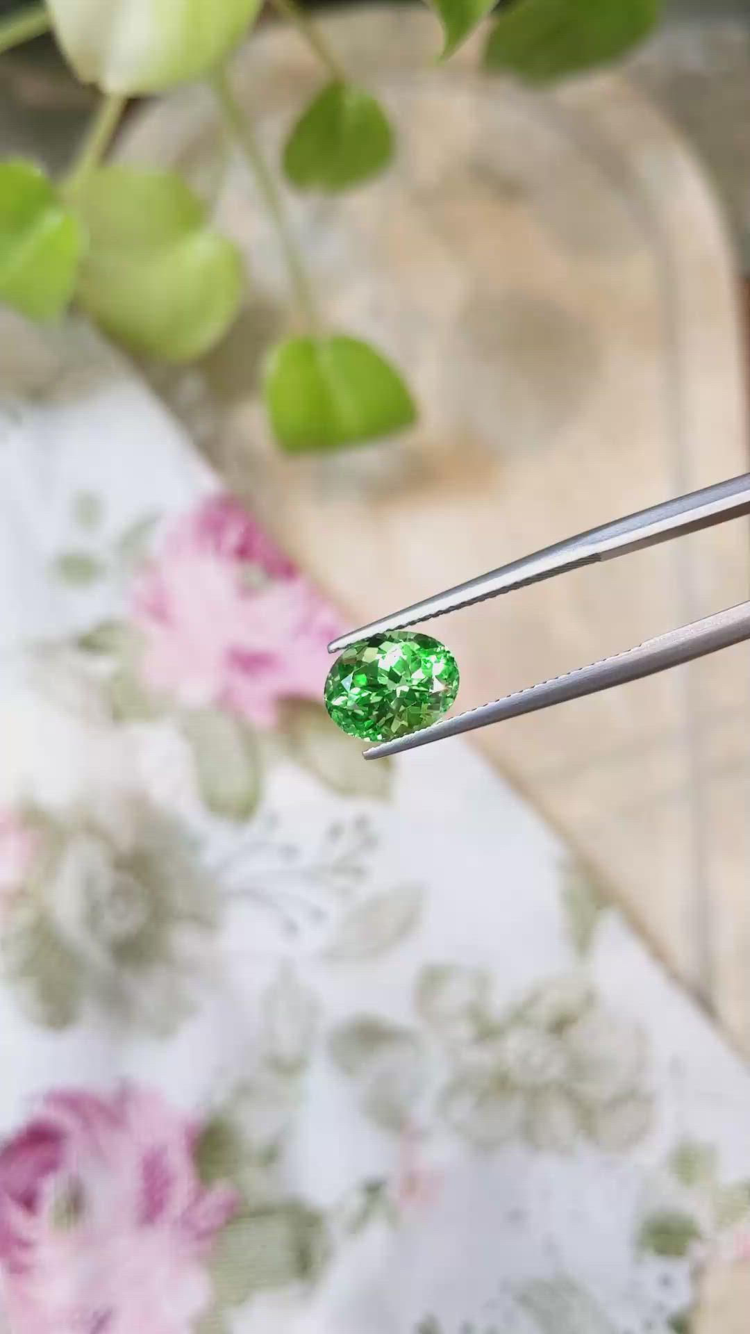 3.11 Ct. Tsavorite Garnet from Tanzania Size Video