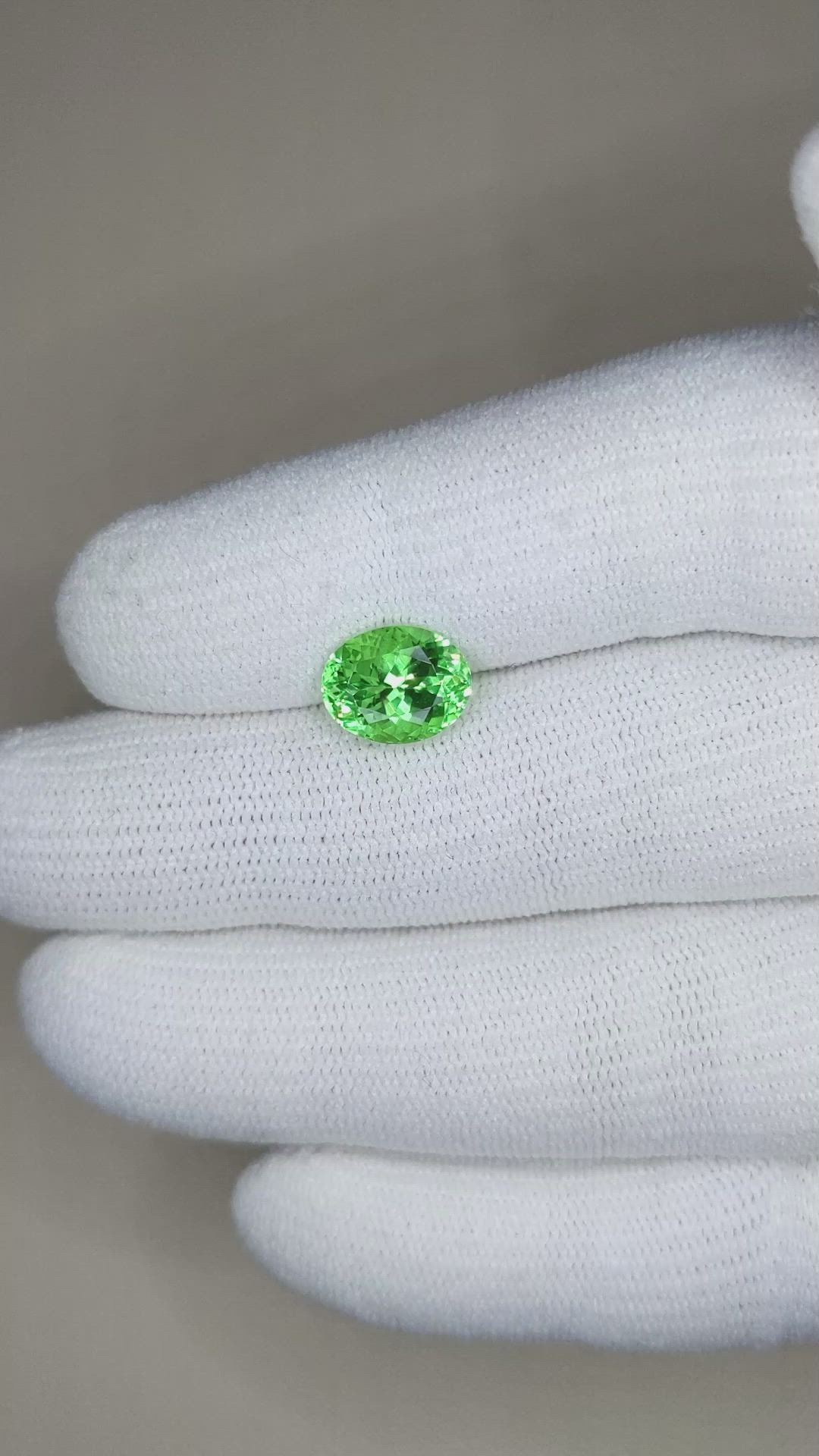 3.11 Ct. Tsavorite Garnet from Tanzania Size Video