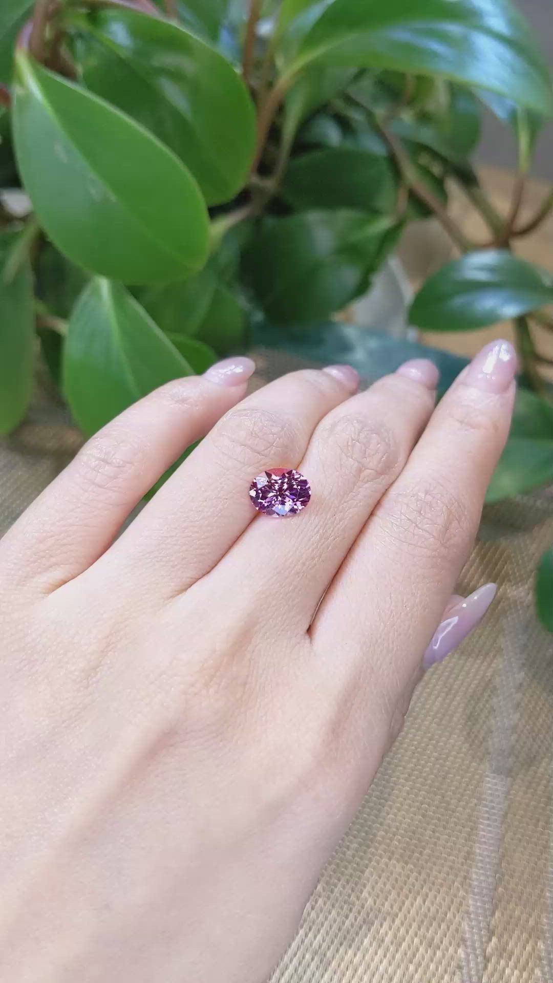 2.78 Ct. Pink Malaya Garnet from Tanzania Size Video