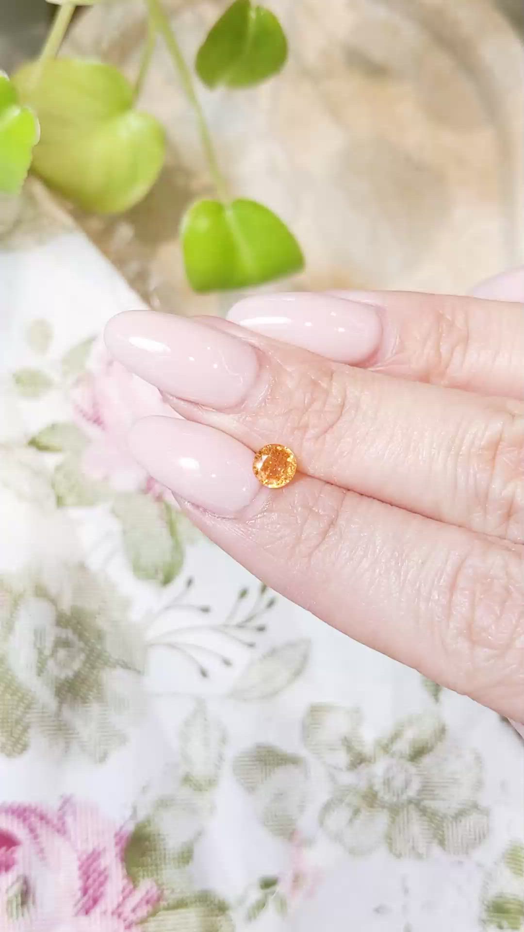 0.84 Ct. Spessartite Garnet from Namibia Size Video