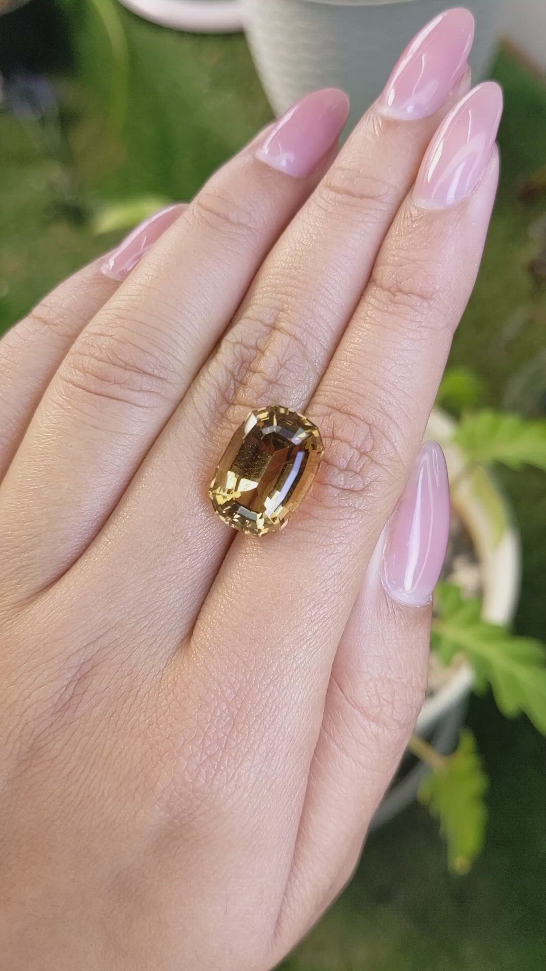 10.61 Ct. Citrine from Ceylon (Sri Lanka) Size Video