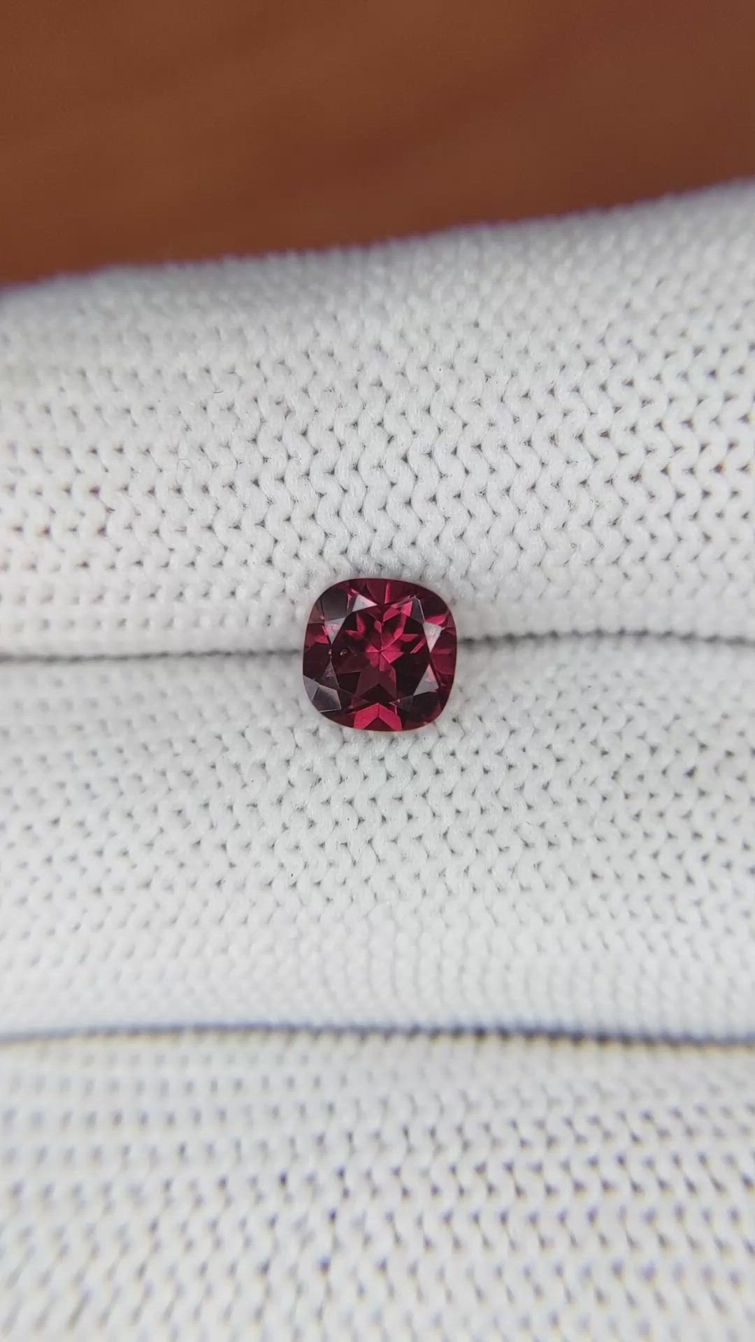1.33 Ct. Rhodolite Garnet from Ceylon (Sri Lanka) Size Video