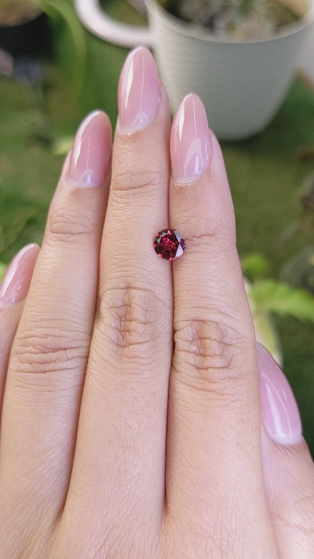 0.87 Ct. Rhodolite Garnet from Ceylon (Sri Lanka) Size Video