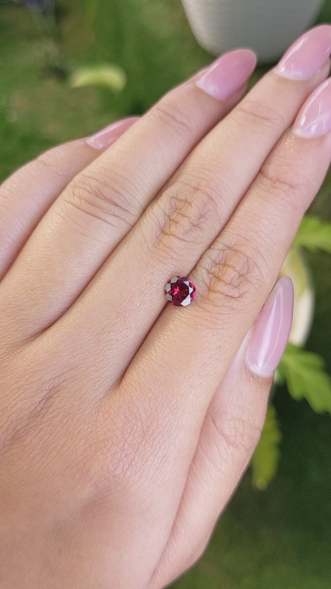 0.94 Ct. Rhodolite Garnet from Ceylon (Sri Lanka) Size Video