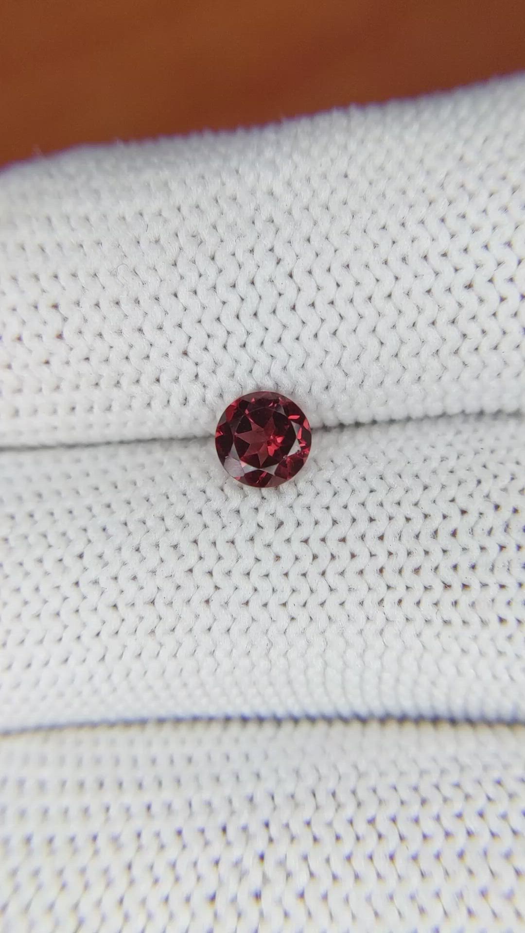 0.64 Ct. Rhodolite Garnet from Ceylon (Sri Lanka) Size Video