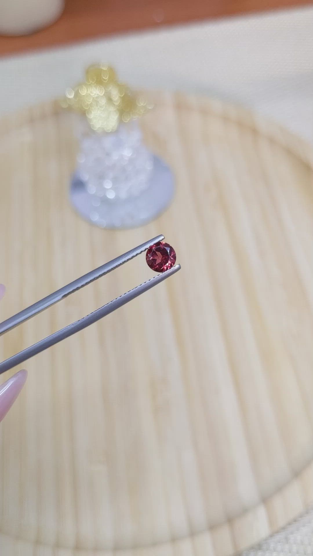 0.64 Ct. Rhodolite Garnet from Ceylon (Sri Lanka) Size Video