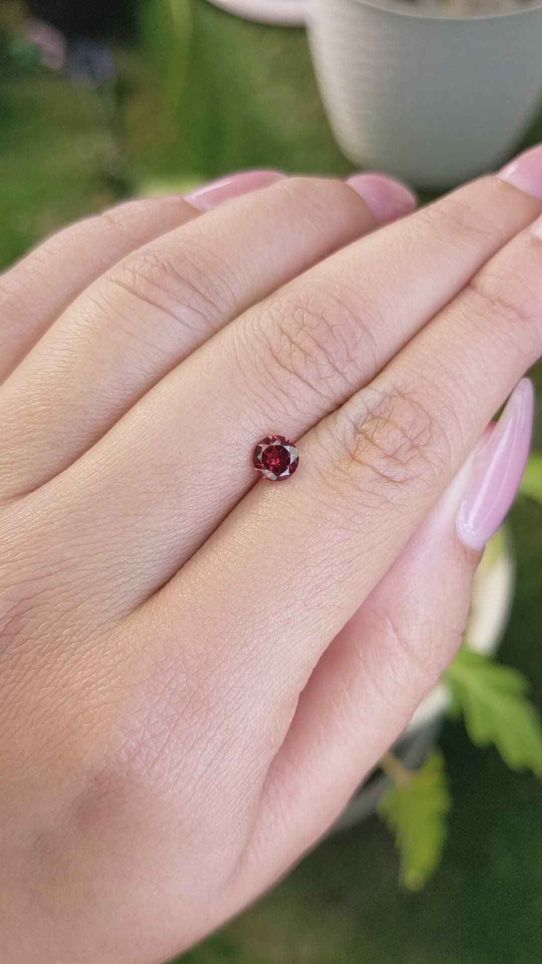 0.64 Ct. Rhodolite Garnet from Ceylon (Sri Lanka) Size Video