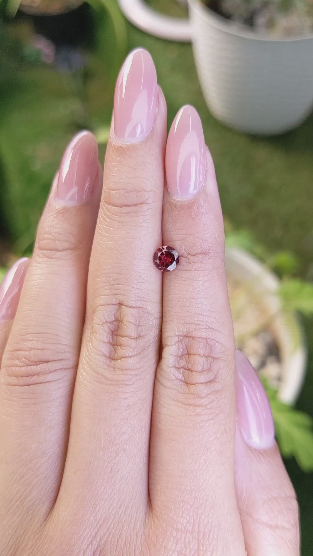 0.64 Ct. Rhodolite Garnet from Ceylon (Sri Lanka) Size Video
