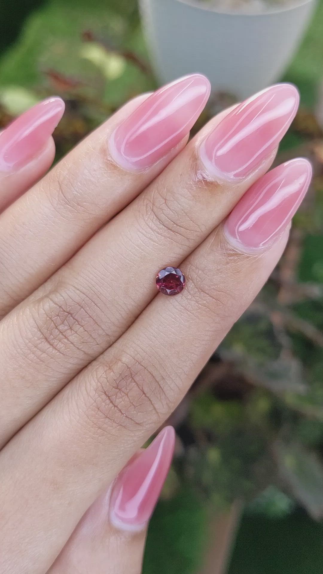 0.57 Ct. Rhodolite Garnet from Ceylon (Sri Lanka) Size Video