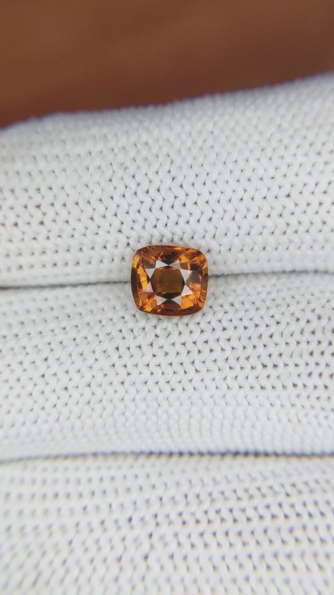1.56 Ct. Hessonite Garnet from Madagascar Size Video
