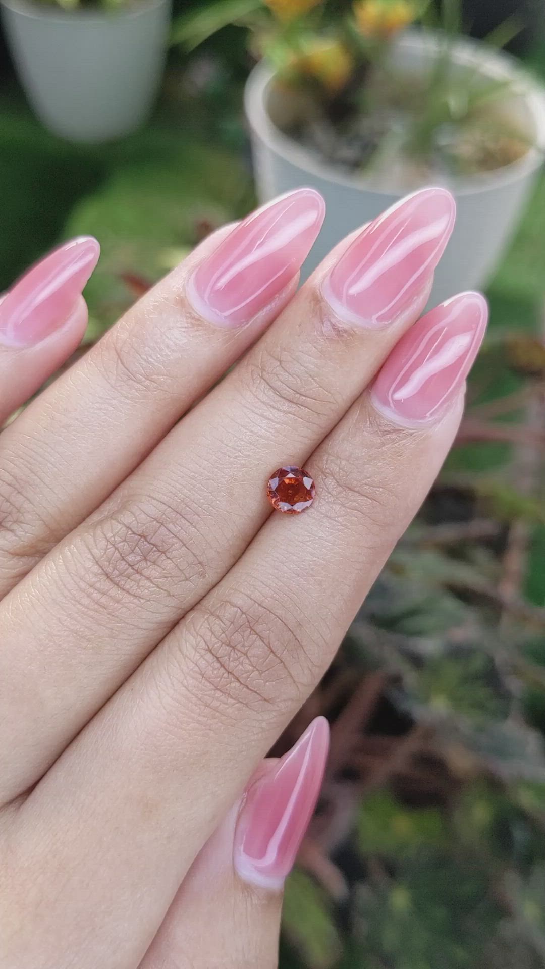 0.76 Ct. Hessonite Garnet from Madagascar Size Video