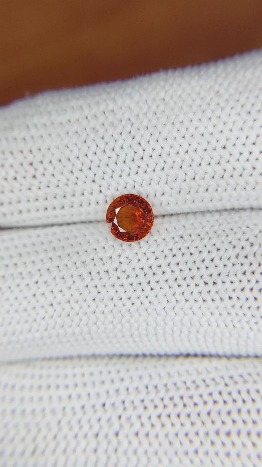 0.76 Ct. Hessonite Garnet from Madagascar Size Video