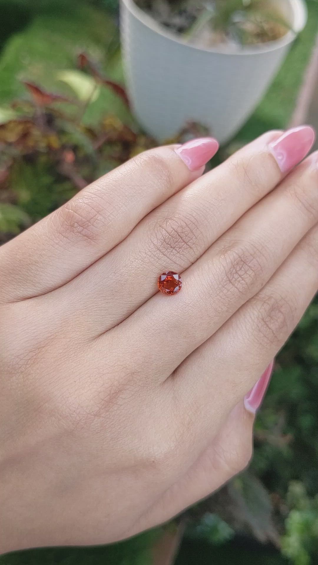0.76 Ct. Hessonite Garnet from Madagascar Size Video