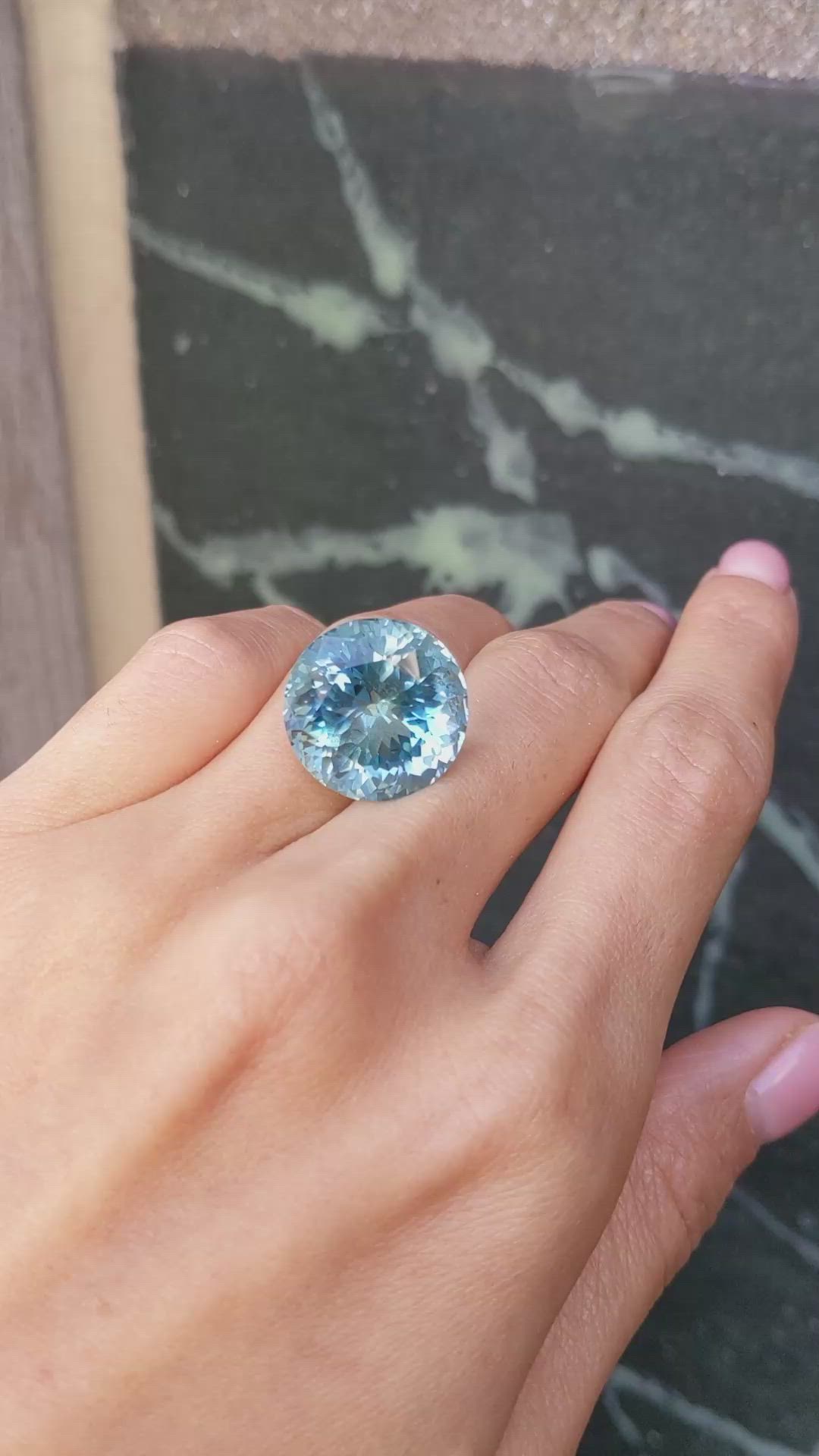 20.33 Ct. Aquamarine from Brazil Size Video