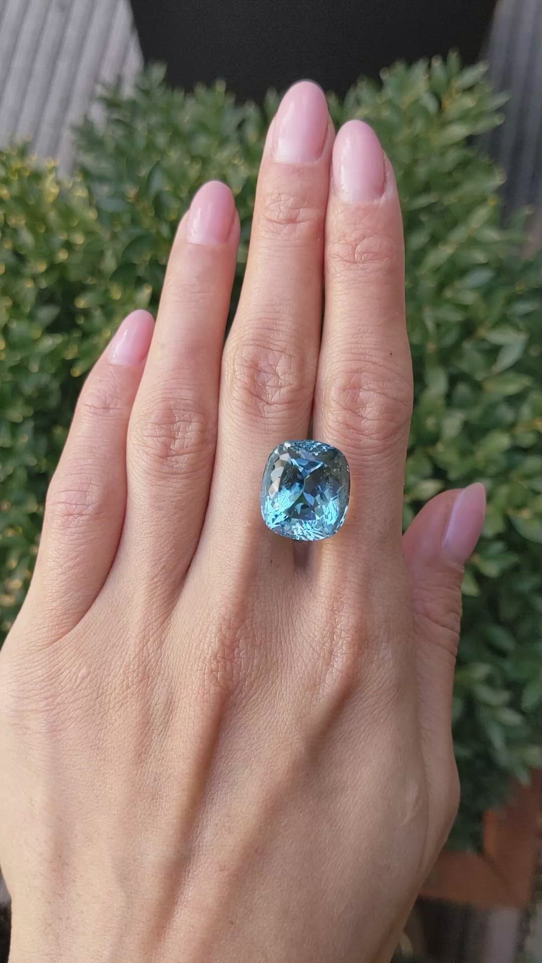 20.59 Ct. Aquamarine from Brazil Size Video