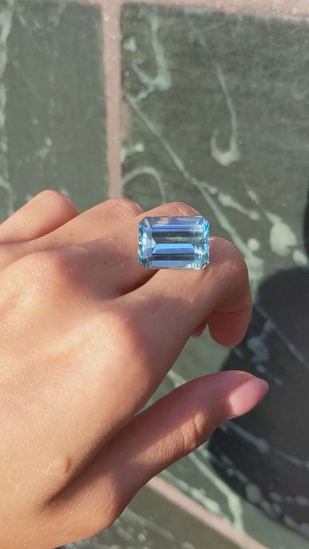 17.68 Ct. Aquamarine from Brazil Size Video