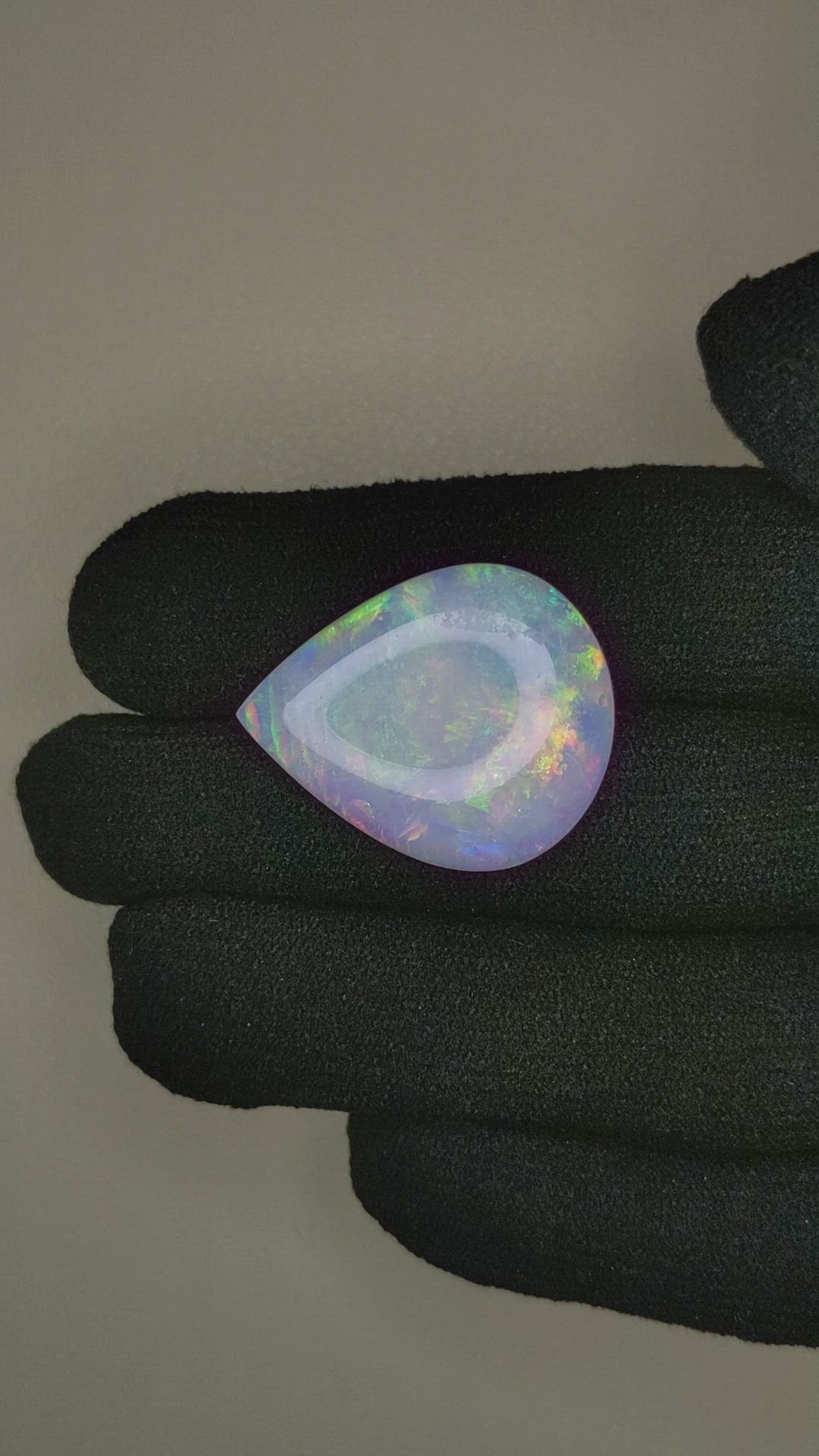 11.32 Ct. Cabochon White Opal from Australia Size Video