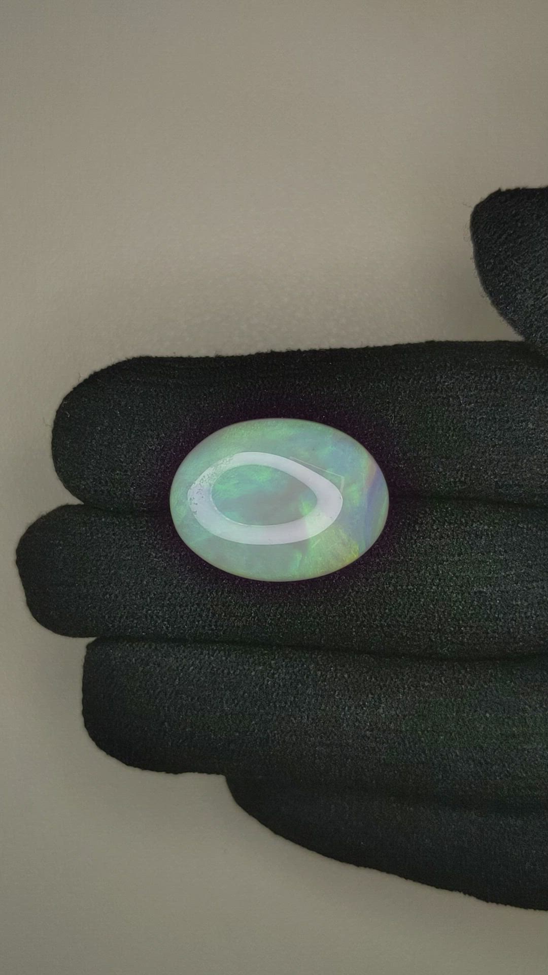 18.12 Ct. Cabochon White Opal from Australia Size Video