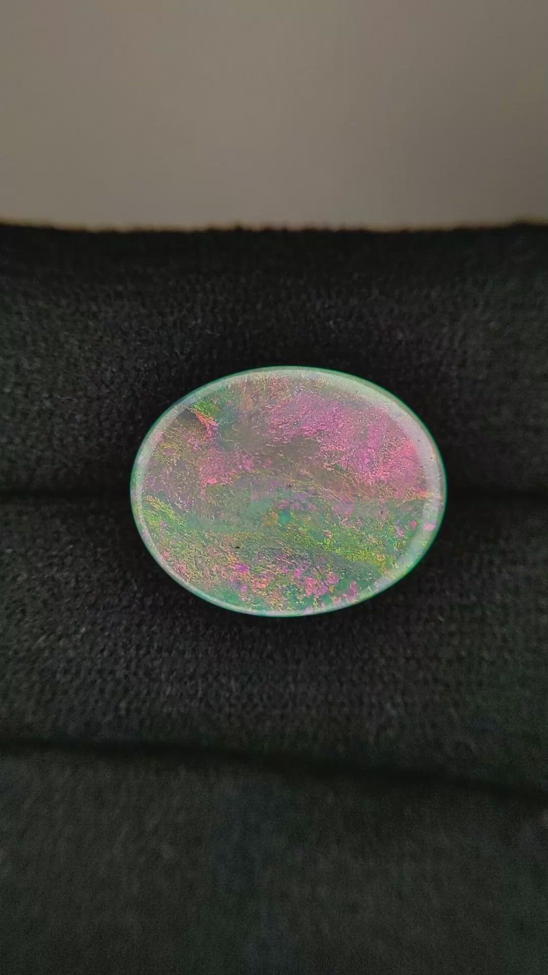 6.35 Ct. Semi-Black Opal from Australia Size Video