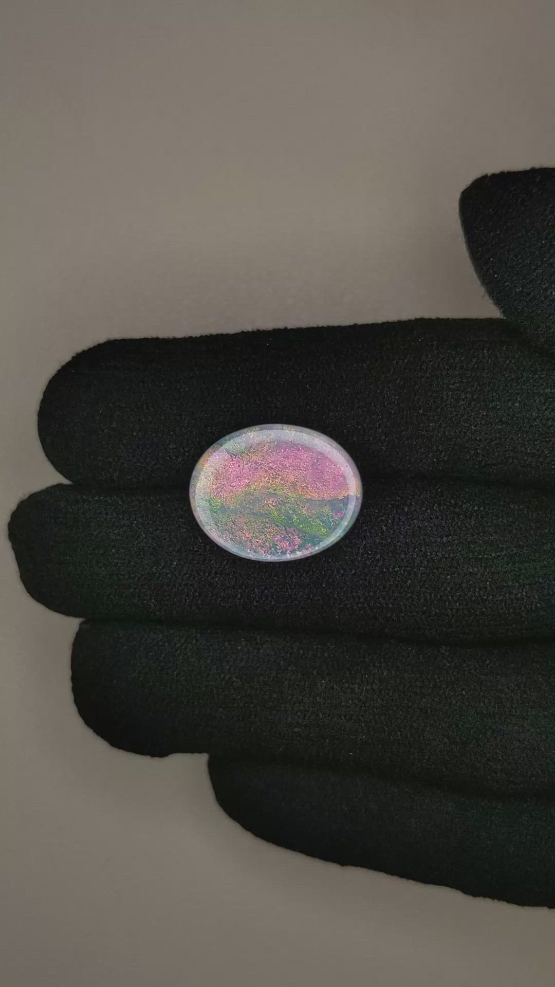 6.35 Ct. Semi-Black Opal from Australia Size Video