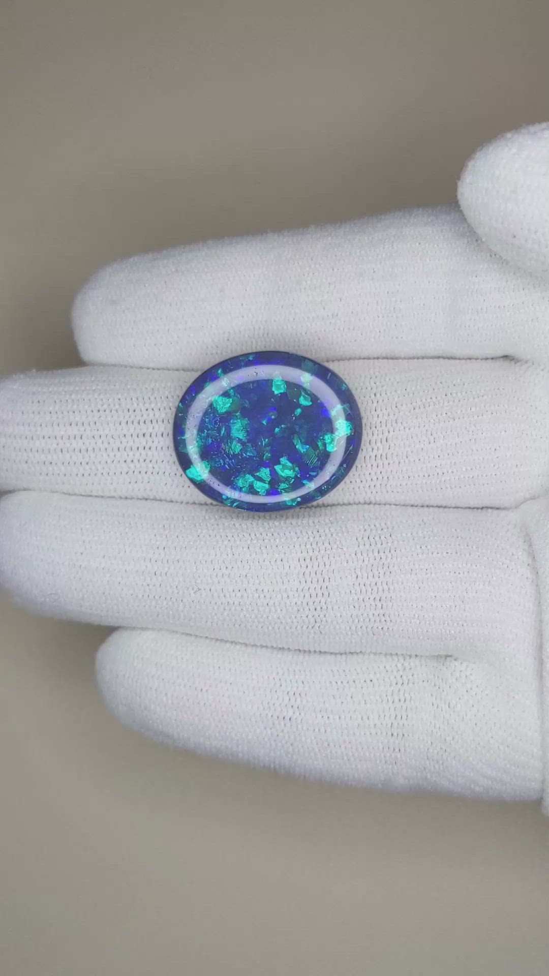 9.63 Ct. Black Opal from Australia Size Video