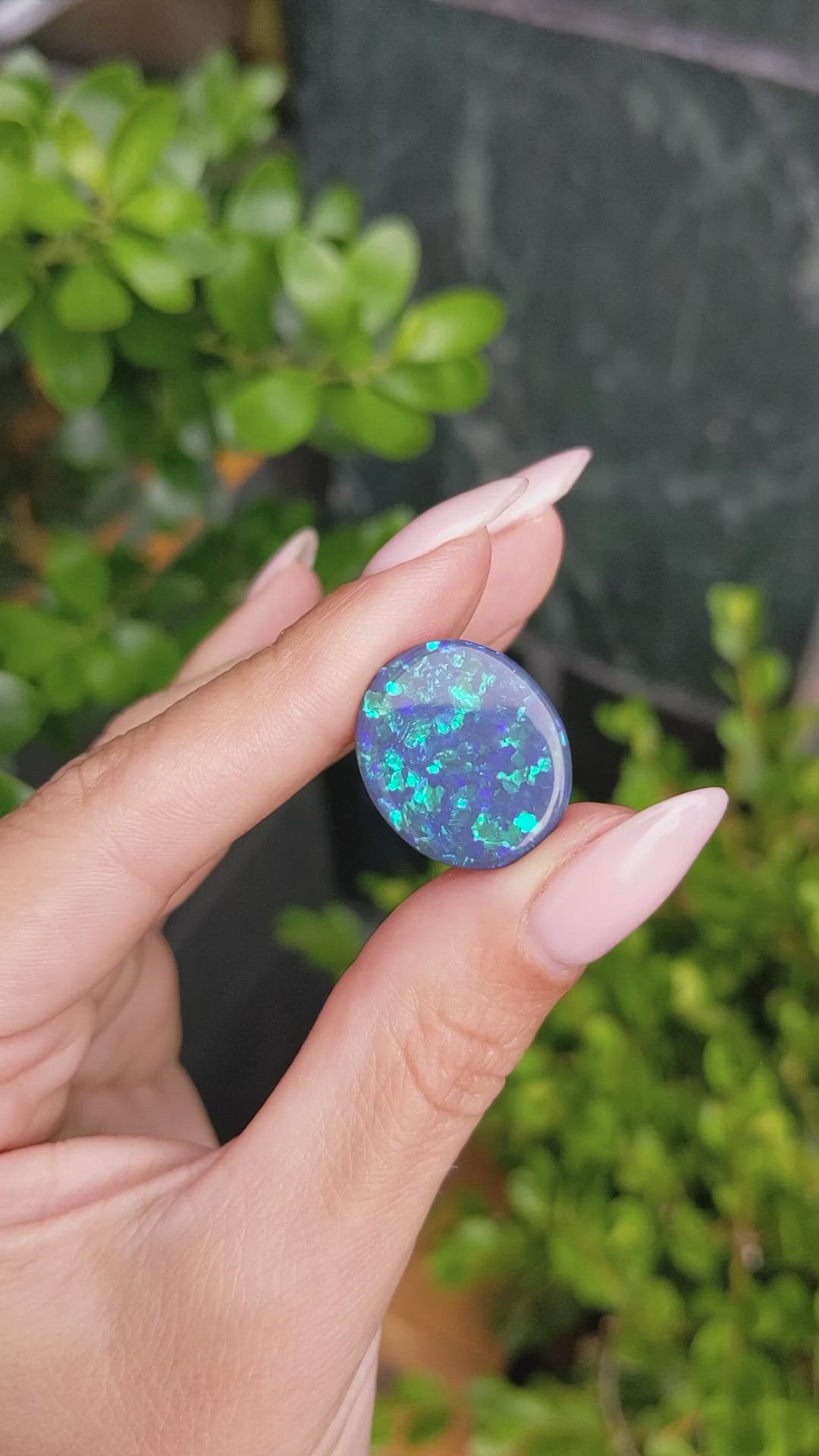 9.63 Ct. Multi Color Black Opal from Australia Size Video