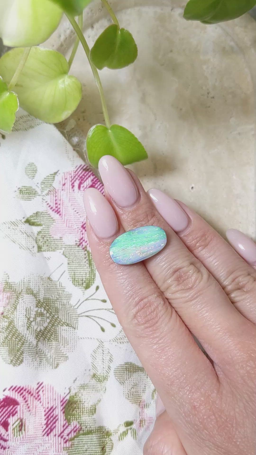 9.85 Ct. Cabochon Boulder Opal from Australia Size Video