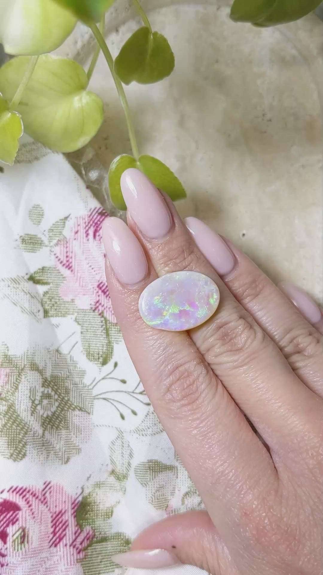 9.59 Ct. Cabochon Boulder Opal from Australia Size Video