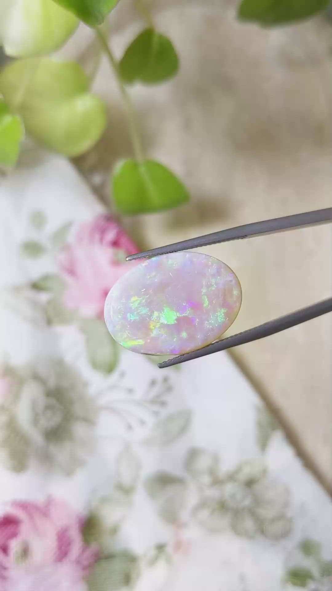 9.59 Ct. Cabochon Boulder Opal from Australia Size Video