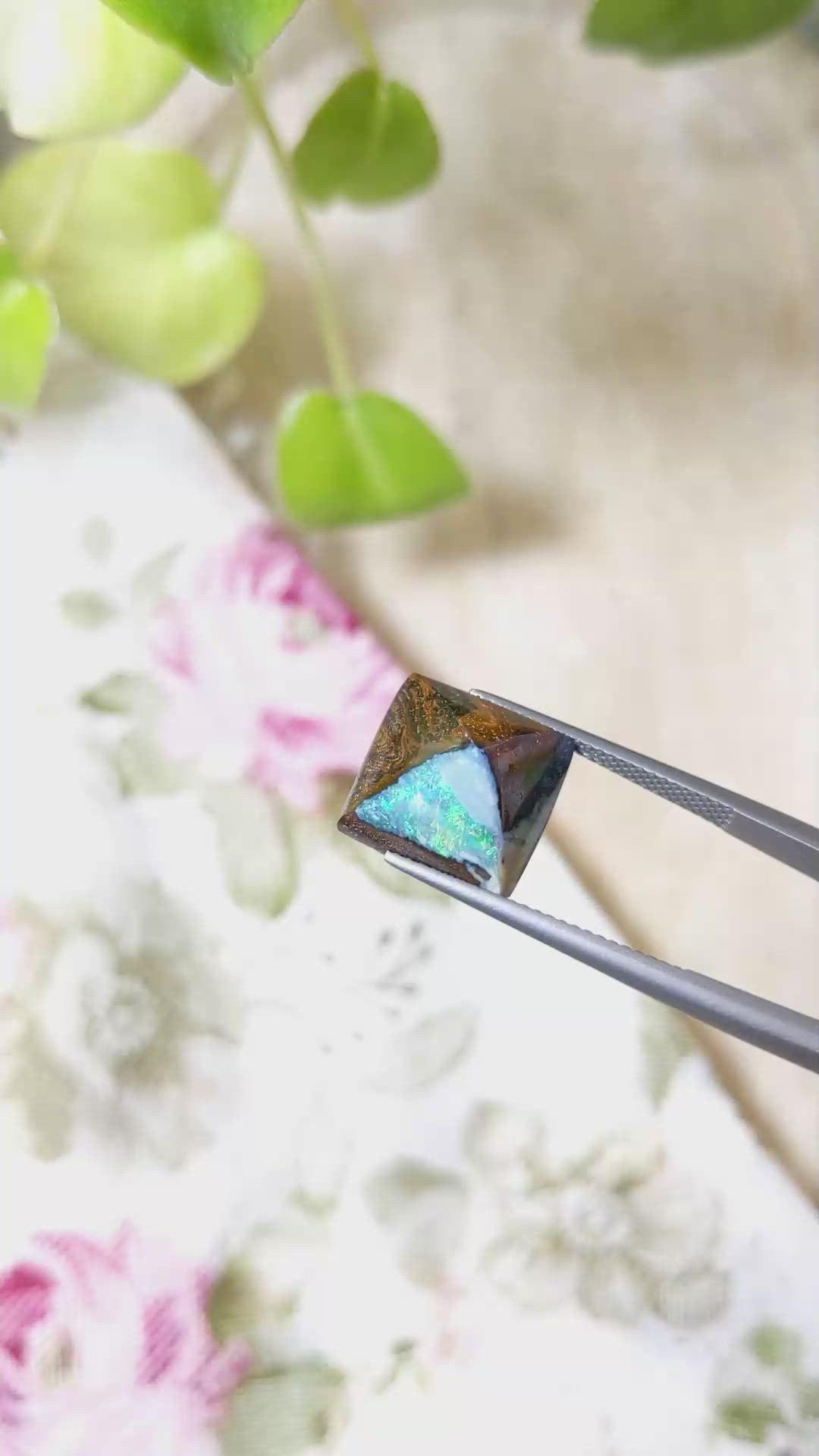 9.53 Ct. Cabochon Boulder Opal from Australia Size Video