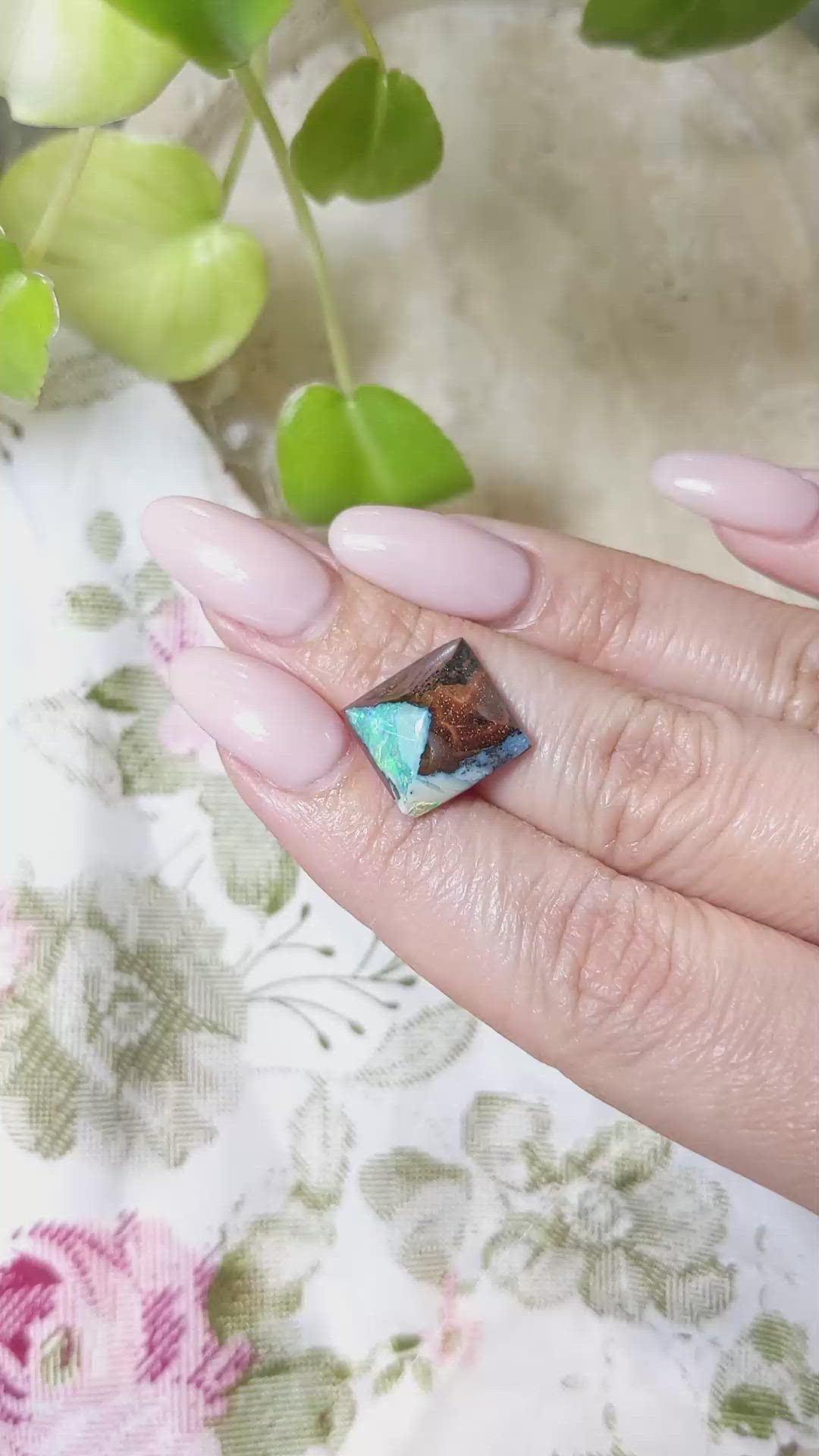 9.53 Ct. Cabochon Boulder Opal from Australia Size Video