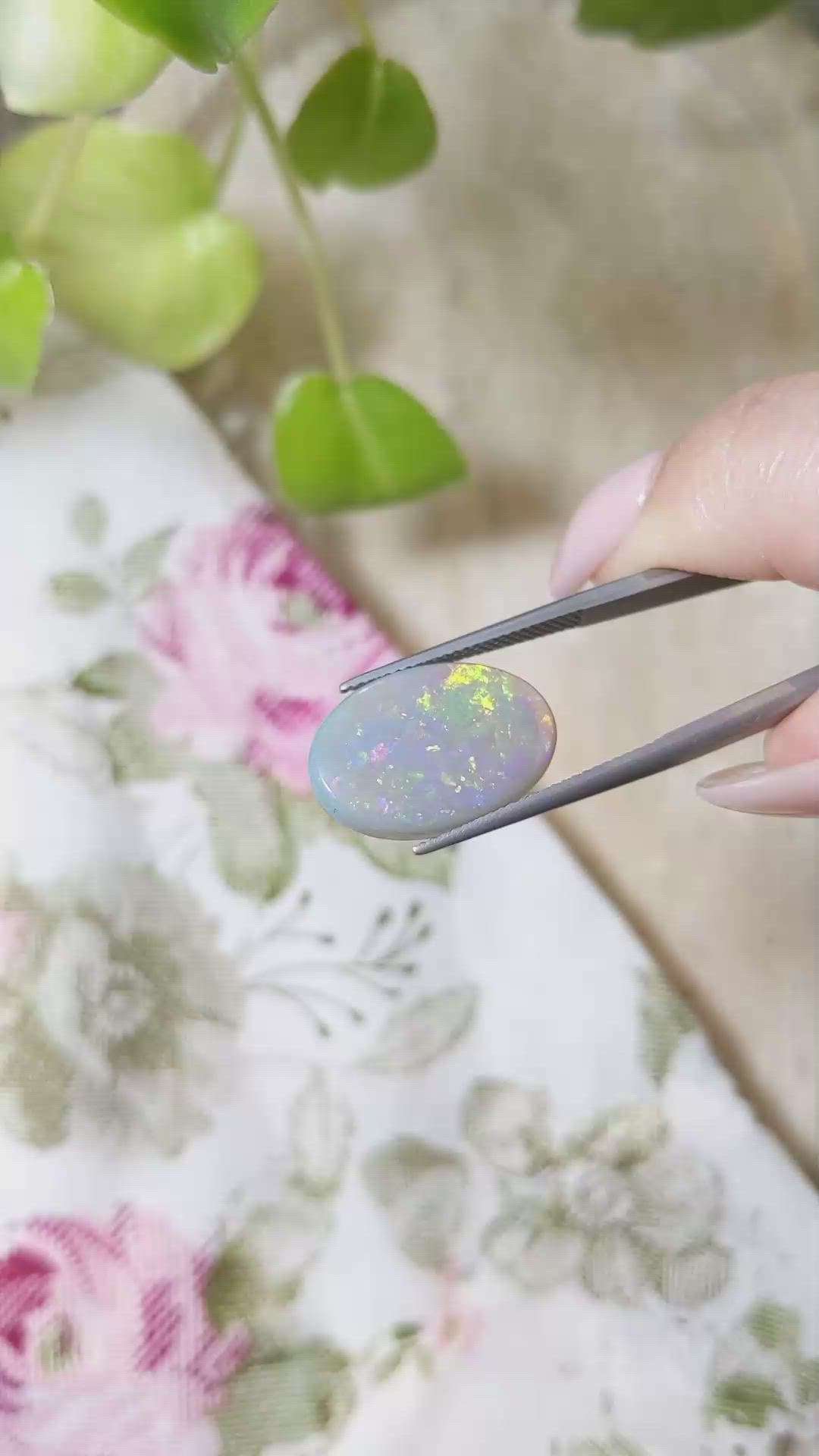 8.71 Ct. Cabochon Semi-Black Opal from Australia Size Video