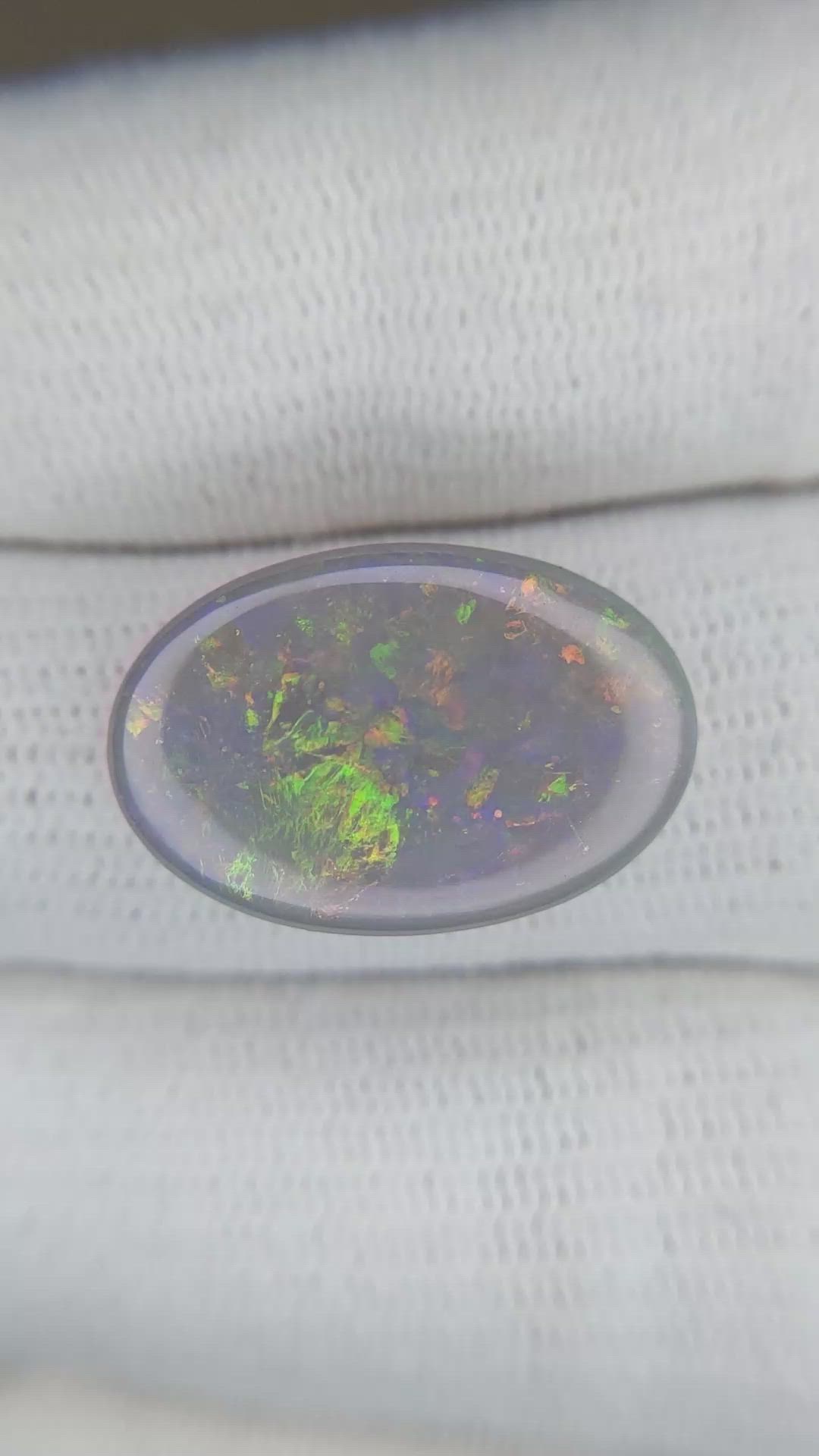8.71 Ct. Cabochon Semi-Black Opal from Australia Size Video